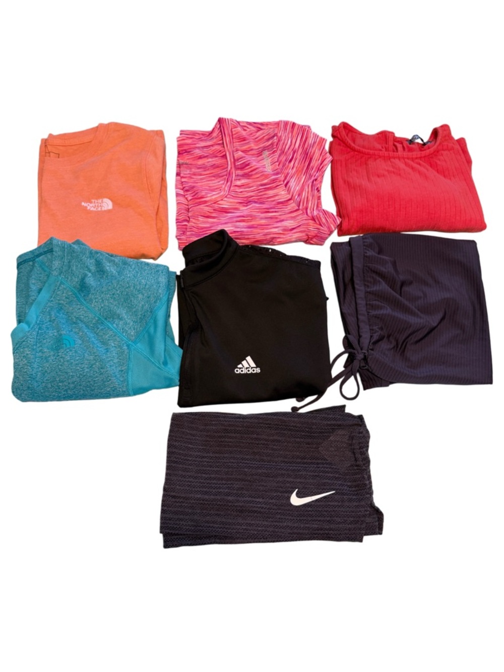 7pc Women’s Athletic Wear Bundle S/M Nike Adidas North Face Active Tops Bundle